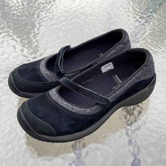 Merrell Encore Emme Mary Jane Womens 7.5 M Flats Black Gray Suede Wool Ortholite - Picture 1 of 9